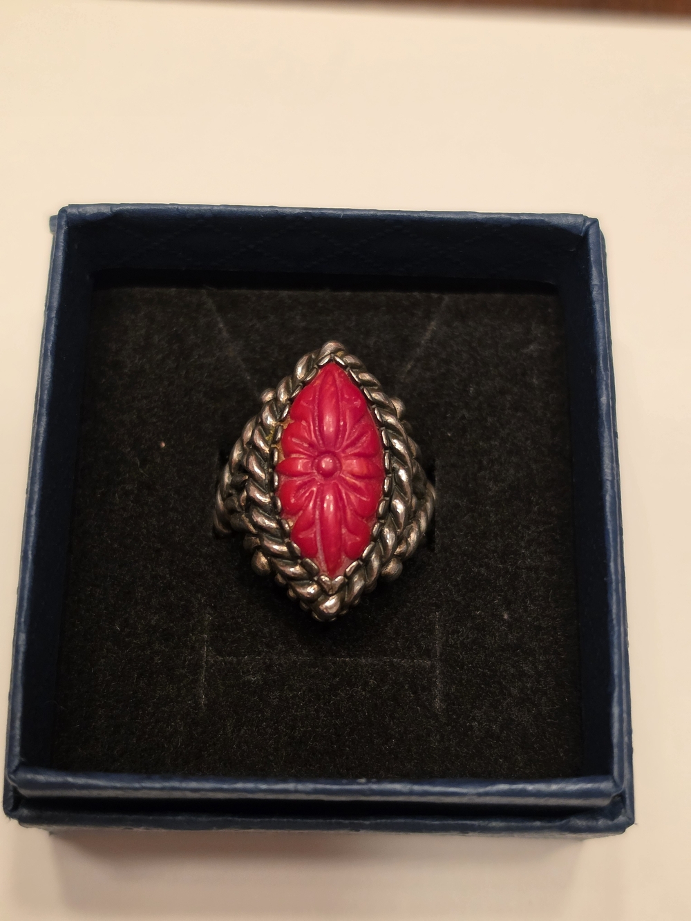 Carnelian Floral Sterling Silver Statement Ring - Women Boho Jewelry